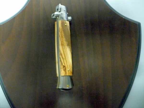 Frank Beltrame-23cm- coltello a scatto - pugnale -legno di olive / olive wood- modello FB 23/94B - 10