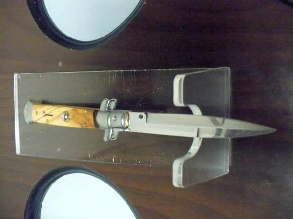 Frank Beltrame-23cm- coltello a scatto - pugnale -legno di olive / olive wood- modello FB 23/94B - 10