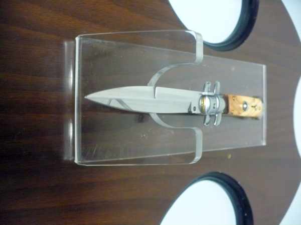 Frank Beltrame-23cm- coltello a scatto - pugnale -legno di olive / olive wood- modello FB 23/94B - 10