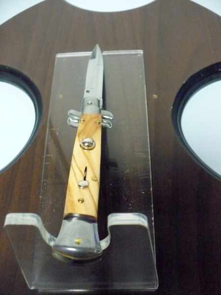 Frank Beltrame-23cm- coltello a scatto - pugnale -legno di olive / olive wood- modello FB 23/94B - 10