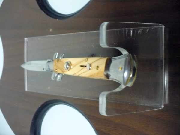 Frank Beltrame-23cm- coltello a scatto - pugnale -legno di olive / olive wood- modello FB 23/94B - 10