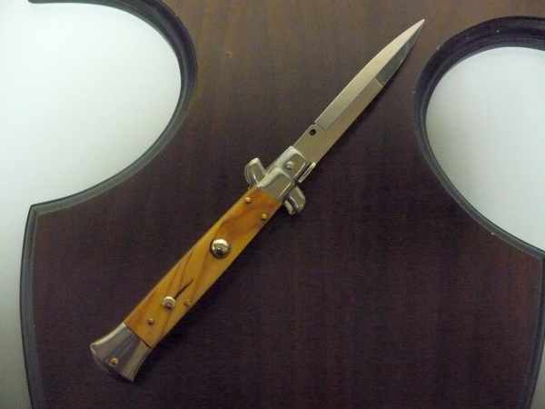 Frank Beltrame-23cm- coltello a scatto - pugnale -legno di olive / olive wood- modello FB 23/94B - 10