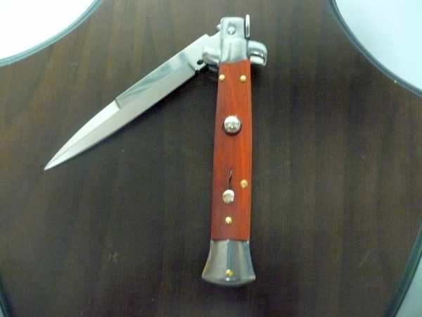 Frank Beltrame italian stiletto - 23 cm legno rosso -lama baionetta- modello FB 23/83B - 4