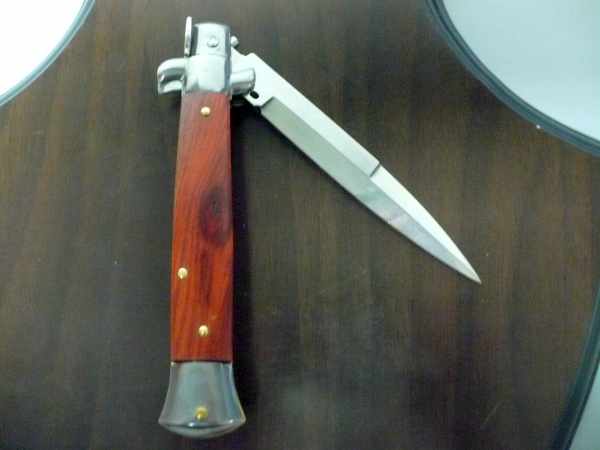 Frank Beltrame italian stiletto - 23 cm legno rosso -lama baionetta- modello FB 23/83B - 4