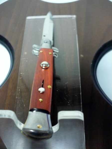 Frank Beltrame italian stiletto - 23 cm legno rosso -lama baionetta- modello FB 23/83B - 4