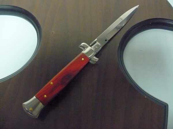 Frank Beltrame italian stiletto - 23 cm legno rosso -lama baionetta- modello FB 23/83B - 4
