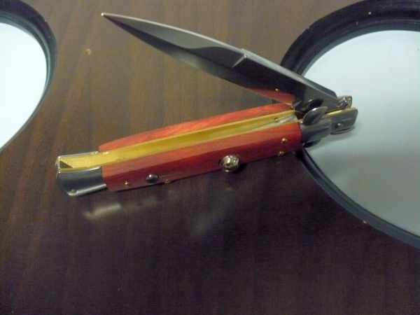 Frank Beltrame italian stiletto - 23 cm legno rosso -lama baionetta- modello FB 23/83B - 4