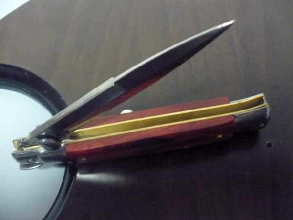 Frank Beltrame italian stiletto - 23 cm legno rosso -lama baionetta- modello FB 23/83B - 4