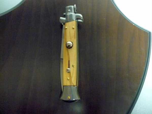 Frank Beltrame-23cm- coltello a scatto - pugnale -legno di olive / olive wood- modello FB 23/94B - 16
