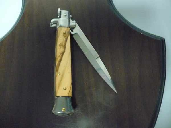 Frank Beltrame-23cm- coltello a scatto - pugnale -legno di olive / olive wood- modello FB 23/94B - 8