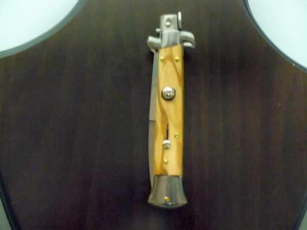 Frank Beltrame-23cm- coltello a scatto - pugnale -legno di olive / olive wood- modello FB 23/94B -9