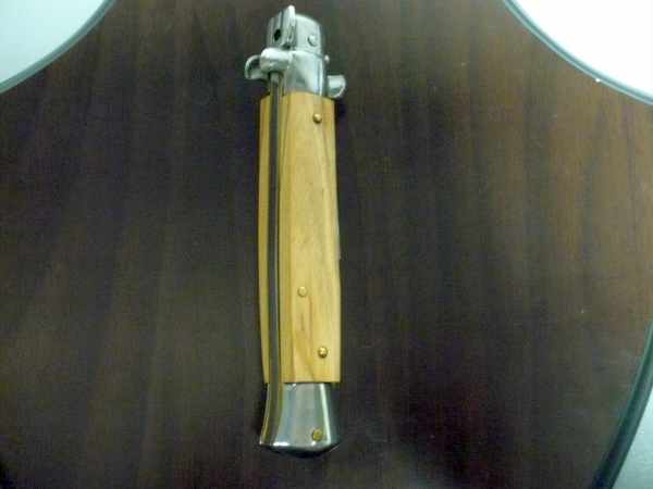 Frank Beltrame-23cm- coltello a scatto - pugnale -legno di olive / olive wood- modello FB 23/94B - 16