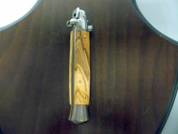 Frank Beltrame-23cm- coltello a scatto - pugnale -legno di olive / olive wood- modello FB 23/94B -9