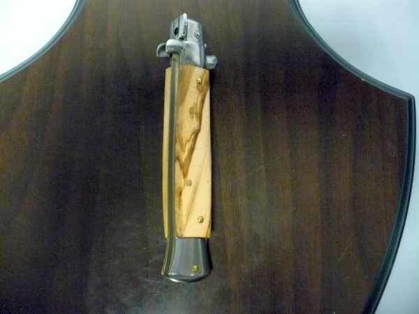 Frank Beltrame-23cm- coltello a scatto - pugnale -legno di olive / olive wood- modello FB 23/94B - 8