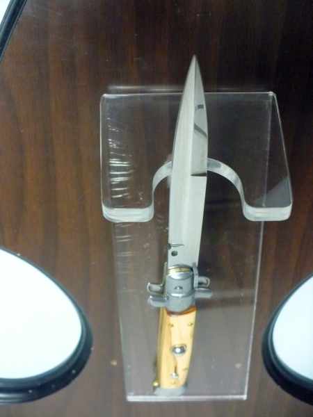 Frank Beltrame-23cm- coltello a scatto - pugnale -legno di olive / olive wood- modello FB 23/94B - 16
