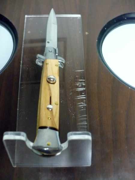 Frank Beltrame-23cm- coltello a scatto - pugnale -legno di olive / olive wood- modello FB 23/94B - 16