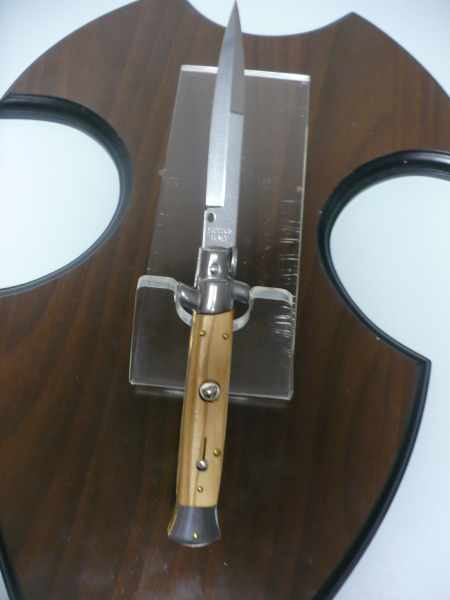 Frank Beltrame-23cm- coltello a scatto - pugnale -legno di olive / olive wood- modello FB 23/94B - 8
