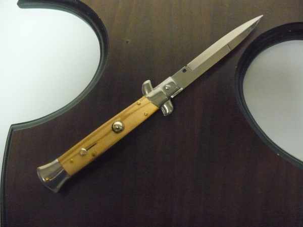 Frank Beltrame-23cm- coltello a scatto - pugnale -legno di olive / olive wood- modello FB 23/94B - 8