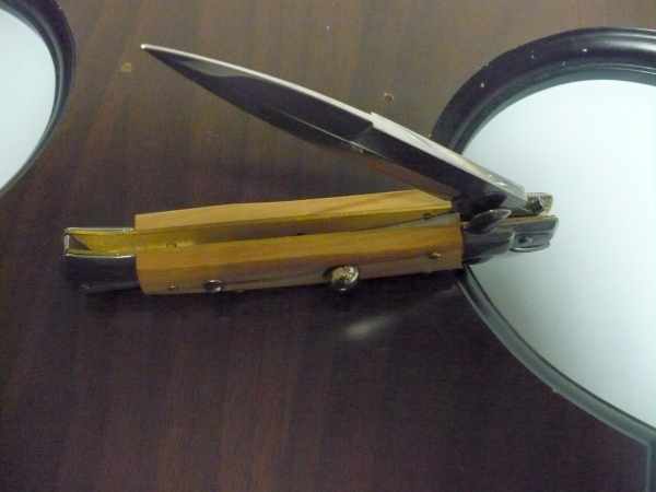 Frank Beltrame-23cm- coltello a scatto - pugnale -legno di olive / olive wood- modello FB 23/94B - 16
