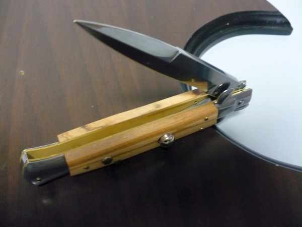 Frank Beltrame-23cm- coltello a scatto - pugnale -legno di olive / olive wood- modello FB 23/94B - 8