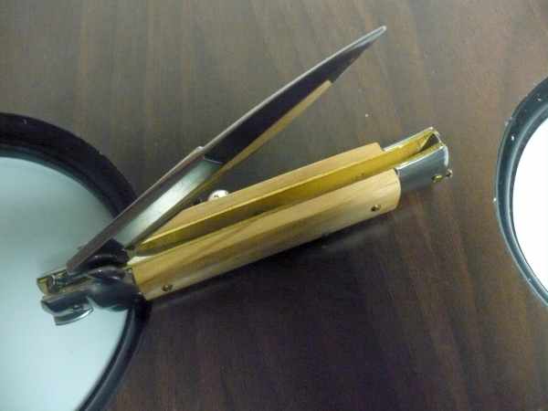 Frank Beltrame-23cm- coltello a scatto - pugnale -legno di olive / olive wood- modello FB 23/94B - 16