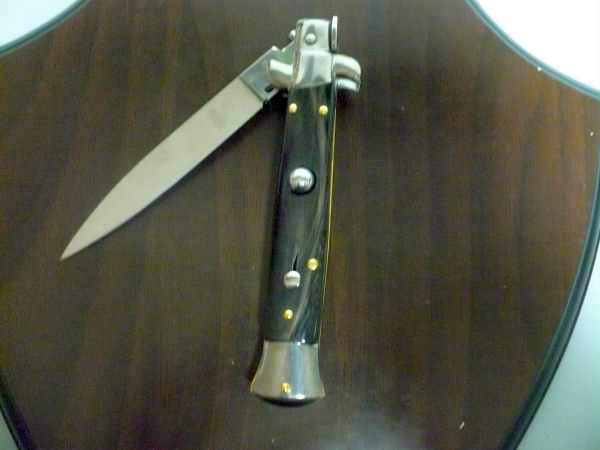 Frank Beltrame , italian stiletto , pugnale - 23 cm , corno di bufalo scuro,lama classica , modello FB 23/58C - 9