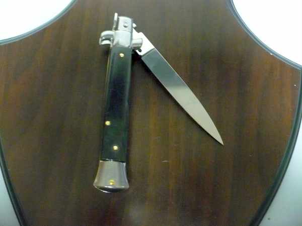Frank Beltrame , italian stiletto , pugnale - 23 cm , corno di bufalo scuro, lama classica , modello FB 23/58C - 8
