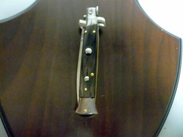Frank Beltrame , italian stiletto , pugnale - 23 cm , corno di bufalo scuro, lama classica , modello FB 23/58C - 8