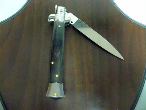 Frank Beltrame , italian stiletto , pugnale - 23 cm , corno di bufalo scuro,lama classica , modello FB 23/58C - 9