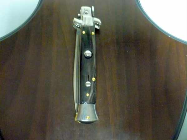 Frank Beltrame , italian stiletto , pugnale - 23 cm , corno di bufalo scuro,lama classica , modello FB 23/58C - 9
