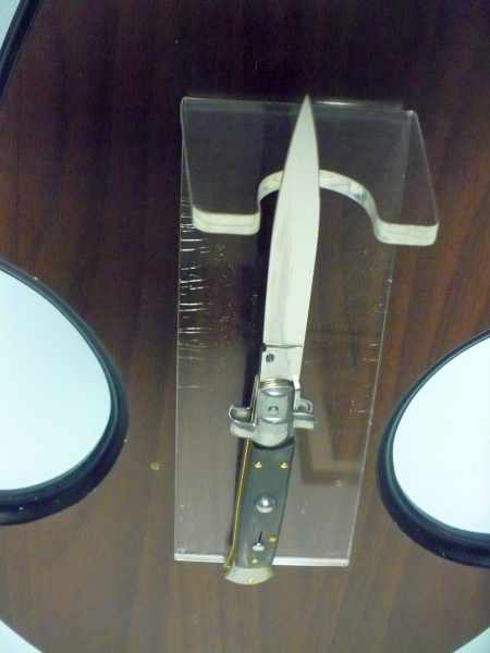 Frank Beltrame , italian stiletto , pugnale - 23 cm , corno di bufalo scuro, lama classica , modello FB 23/58C - 8