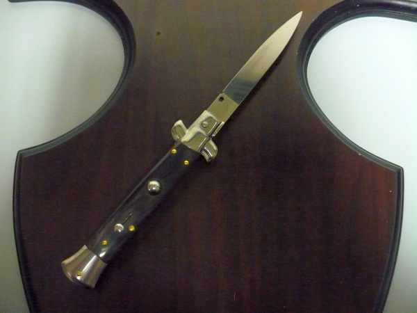 Frank Beltrame , italian stiletto , pugnale - 23 cm , corno di bufalo scuro, lama classica , modello FB 23/58C - 8