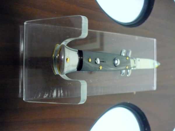 Frank Beltrame , italian stiletto , pugnale - 23 cm , corno di bufalo scuro,lama classica , modello FB 23/58C - 9