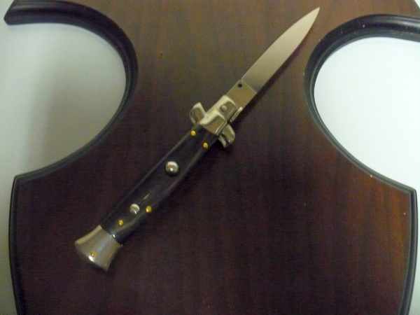 Frank Beltrame , italian stiletto , pugnale - 23 cm , corno di bufalo scuro,lama classica , modello FB 23/58C - 9