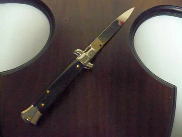 Frank Beltrame , italian stiletto , pugnale - 23 cm , corno di bufalo scuro, lama classica , modello FB 23/58C - 8