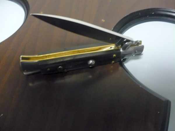 Frank Beltrame , italian stiletto , pugnale - 23 cm , corno di bufalo scuro, lama classica , modello FB 23/58C - 8