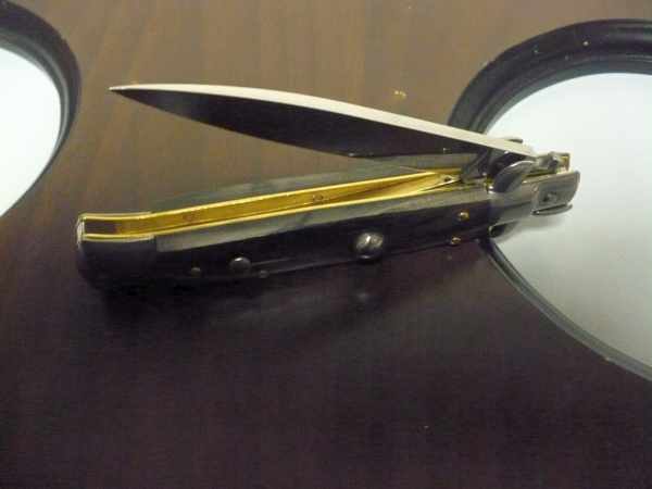 Frank Beltrame , italian stiletto , pugnale - 23 cm , corno di bufalo scuro,lama classica , modello FB 23/58C - 9
