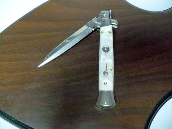 Frank Beltrame italian stiletto- 23 cm imitazione di madreperla , lama dagger -modello FB 23/36D