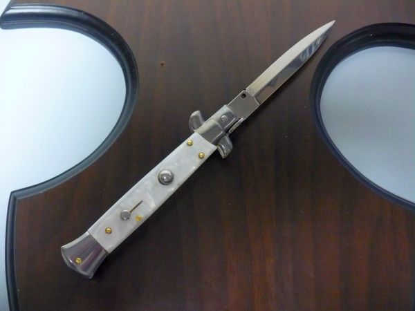 Frank Beltrame italian stiletto- 23 cm imitazione di madreperla , lama dagger -modello FB 23/36D