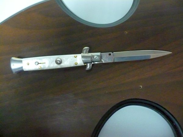 Frank Beltrame italian stiletto- 23 cm imitazione di madreperla , lama dagger -modello FB 23/36D