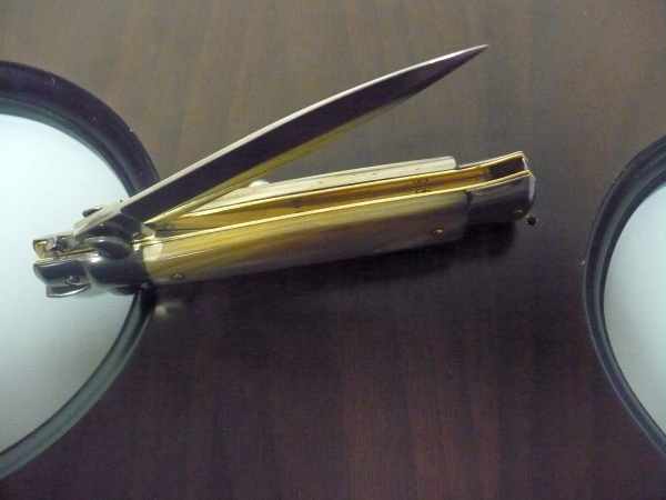 Italian stiletto - pugnale Frank Beltrame - 23 cm -corno di bufalo chiaro- lama dagger FB 23/48D - 1
