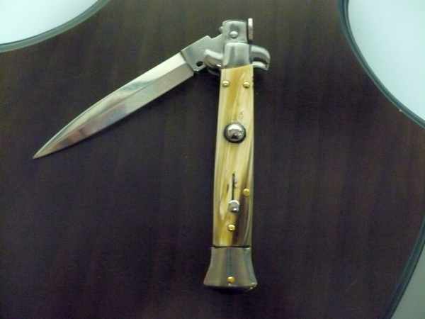 Italian stiletto - pugnale Frank Beltrame - 23 cm -corno di bufalo chiaro- lama dagger FB 23/48D - 1