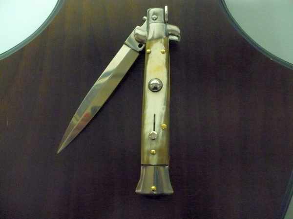 Italian stiletto - pugnale Frank Beltrame - 23 cm -corno di bufalo chiaro- lama dagger FB 23/48D - 17