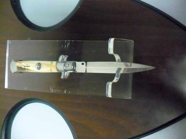 Italian stiletto - pugnale Frank Beltrame - 23 cm -corno di bufalo chiaro- lama dagger FB 23/48D - 1
