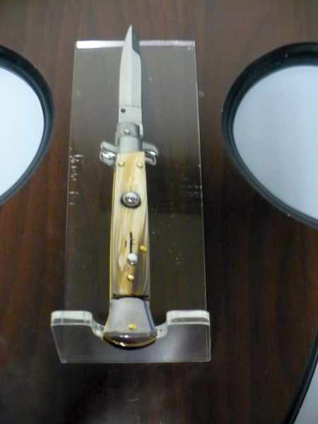 Italian stiletto - pugnale Frank Beltrame - 23 cm -corno di bufalo chiaro- lama dagger FB 23/48D - 1