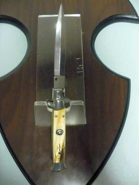 Italian stiletto - pugnale Frank Beltrame - 23 cm -corno di bufalo chiaro- lama dagger FB 23/48D - 1