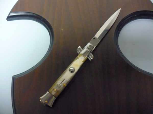 Italian stiletto - pugnale Frank Beltrame - 23 cm -corno di bufalo chiaro- lama dagger FB 23/48D - 17