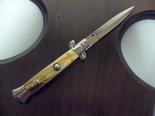 Italian stiletto - pugnale Frank Beltrame - 23 cm -corno di bufalo chiaro- lama dagger FB 23/48D - 1