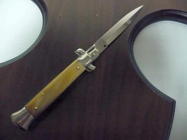 Italian stiletto - pugnale Frank Beltrame - 23 cm -corno di bufalo chiaro- lama dagger FB 23/48D - 1