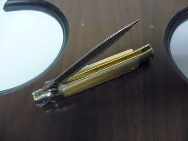 Italian stiletto - pugnale Frank Beltrame - 23 cm - corno di bufalo chiaro, lama dagger - FB 23/48D - 4